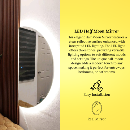 LED Half Moon Mirror